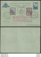 1947 San Marino Cartoline Postali Lire 4 US Filagrano N. C24B - Altri & Non Classificati