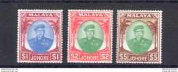 1949-55 Malaysian States - Johore - Stanley Gibbons N. 145-146-147 - Sultan Sir Ibrahim - 1$ - 2$ - 5$ - MH* - Andere & Zonder Classificatie