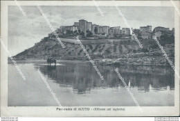 Ba341 Cartolina Panorama Di Acuto Riflesso Nel Laghetto Frosinone 1937 - Frosinone