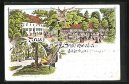 Lithographie Streitwald B. Frohburg, Ansicht Vom Gasthof Jägerhaus Und Altem Schloss  - Andere & Zonder Classificatie