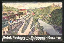 Künstler-AK Rochsburg An Der Mulde, Hotel Und Restaurant Zum Muldenschlösschen Bes. Albin Unterberg  - Andere & Zonder Classificatie