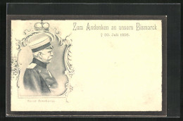 AK Bismarck, Fürst Bismarck In Uniform Mit Schirmmütze, Gest. 1898  - Personajes Históricos