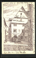 Künstler-AK Rothenburg Ob Der Tauber, Gasthof Roter Hahn  - Rothenburg O. D. Tauber