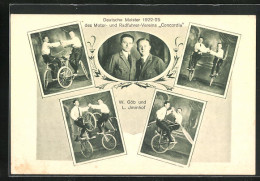 AK Schweinfurt, Deutsche Meister 1922-25 Des Motor- Und Radfahrer-Vereins Concordia W. Göb Und L. Immhof  - Altri & Non Classificati