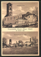 AK Mauth, Brand Am 28.10.1920, Abgebrannte Kirche  - Disasters