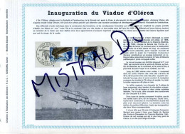 Rarissime Feuillet PAC (précurseur De CEF) De 1966  – Inauguration Du Viaduc D'OLÉRON, 2 Timbres - 1960-1969