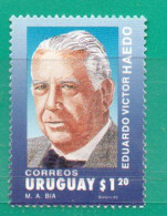 823 URUGUAY 1993 YT 1452 Ss Mint -Eduardo Victor Haedo -TT:Personalidades,Políticos - Uruguay