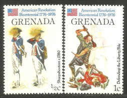 WR-12 Grenada Military Costumes Militaires Bicentenaire Américain 1776 Drapeau Flag MH * Neuf - Kostums