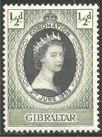 CE-41 Gibraltar Couronnement Elizabeth II 1953 Coronation MH * Neuf CH - Familias Reales