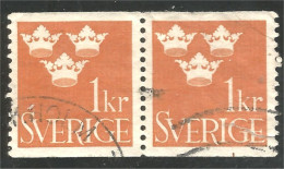 BL-90 Sweden Pair Blason Armoiries Coat Arms Wappen Stemma - Briefmarken
