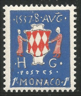 BL-64 Monaco Blason Armoiries Coat Arms Wappen Stemma MH * Neuf - Francobolli