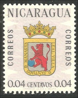 BL-65 Nicaragua Blason Armoiries Coat Arms Wappen Stemma Lion Lowe Leone MH * Neuf - Briefmarken