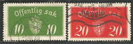 BL-66 Norway 2 Stamps Blason Armoiries Coat Arms Wappen Stemma Lion Lowe Leone - Postzegels