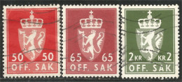 BL-69 Norway 3 Stamps Blason Armoiries Coat Arms Wappen Stemma Lion Lowe Leone - Sellos
