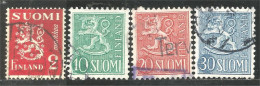 BL-39 Finland 4 Stamps Blason Armoiries Coat Arms Wappen Stemma Lion Lowe Leone - Postzegels