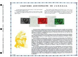 Rarissime Feuillet PAC (précurseur De CEF) De 1966 - VINGTIEME ANNIVERSAIRE DE L’U.N.E.S.C.O. 3 Valeurs - 1960-1969