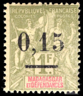 Madagascar 1902 0,15 On 1f Olive-green Unmounted Mint. - Ongebruikt