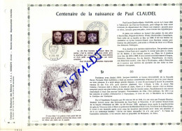 Rare Feuillet PAC (précurseur De CEF) De 1968 - Centenaire De La Naissance De Paul CLAUDEL, 2 Timbres - 1960-1969
