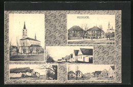 AK Hudlice, Kostel, Námestí  - Czech Republic