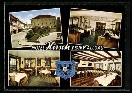 AK Isny / Allgäu, Hotel Hirsch, Aussen- Und Innenansichten, Wappen  - Isny