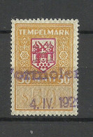 ESTLAND Estonia 1925 Revenue Documentary Tax Stamp Stempelmarke 50 Senti O - Estonie