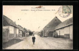 CPA Licourt, Route De Nesle A Peronne  - Peronne