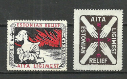 ESTLAND Estonia In Exile Canada Etc. Estonian Relief Charity Poster Stamps * - Estonia