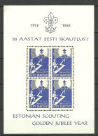 Estland Estonia 1962 Pfadfinder Scouting Boy Scouts Scouting Block Of 4 MNH - Estonie