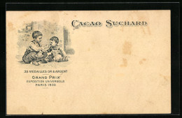 AK Reklame Für Cacao Suchard, Bube Trinkt Kakao Von Einem Löffel, Grand Prix Paris 1900, Ganzsache  - Cultivation