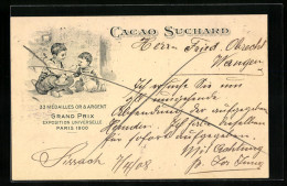 AK Reklame Für Cacao Suchard, Bube Trinkt Kakao Von Einem Löffel, Grand Prix Paris 1900  - Cultivation