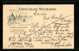 AK Reklame Für Chocolat Suchard, Kamele Transportieren Schokoladenkisten, Grand Prix Paris 1900, Ganzsache  - Landbouw