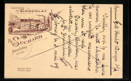 AK Bludenz, Reklame Für Chocolat Suchard, Fabrikansicht Bludenz, Grand Prix Paris 1900, Ganzsache  - Other & Unclassified