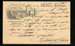 AK Bludenz, Reklame Für Chocolat Suchard, Fabrikansicht Bludenz, Grand Prix Paris 1900, Ganzsache  - Otros & Sin Clasificación