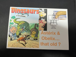 20-5-2024 (5 Z 37) Asterix & Dinosaur (with Dinosaur Stamp) - Prehistorics