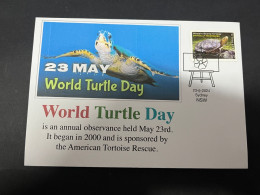 20-5-2024 (5 Z 37)  23th Of May Is " World Turtle Day " (with Australian Tortoise Stamp) - Maritiem Leven