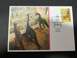 20-5-2024 (5 Z 37) Parc Asterix In Paris & Dinosaur (with Dinosaur Stamp) - Préhistoriques