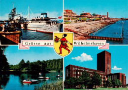 73906006 Wilhelmshaven Schiffsanlegestelle Gondelteich Rathaus Strandpartie - Wilhelmshaven