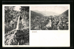 AK Urach, Panorama Und Wasserfall  - Bad Urach