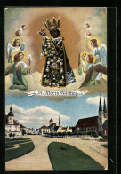 AK Altötting, St. Maria, Ortspartie Mit Kirche, Gnadenbild  - Altötting