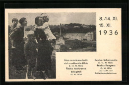 AK Prag, Reichs-Schutzwoche & Reichs-Kongress Der Textil- Und Bekleidungsarbeiterinnen 1936, Fabrik Und Arbeiterinnen  - Eventos