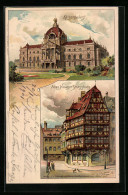 Lithographie Strassburg, Kaiserpalast, Altes Haus  - Other & Unclassified