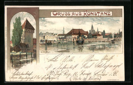 Künstler-AK Karl Mutter: Konstanz / Bodensee, Teilansicht, Turm  - Mutter, K.