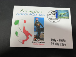 20-5-2024 (2 Z 42) Formula One - 2024 - Italy Imola Grand Prix - Winner Max Verstappen (19 May 2024) Platypus Stamp - Automobilismo