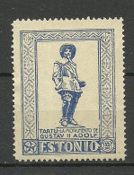 ESTONIA Estland 1930ies ESPERANTO Vignette Poster Stamp (*) Tartu King König Gustav II Adolf-Denkmal Statue Mint No Gum - Esperánto
