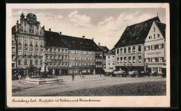 AK Landsberg A. L., Hauptplatz Mit Rathaus Und Marienbrunn  - Landsberg