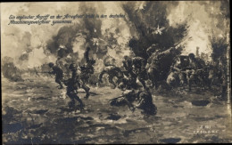 CPA Englischer Angriff An Der Arrasfront Bricht In Deutschem Maschinengewehrfeuer Zusammen, I WK - Autres & Non Classés