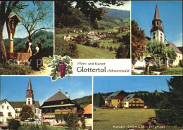 72524263 Glottertal Panorama Weinort Kurort Wegekreuz Trachten Kirche Kandel Ber - Glottertal