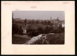 Fotografie Brück & Sohn Meissen, Ansicht Frohburg, Blick über Den Ort Mit Kirchturm & Schloss  - Orte