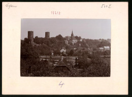 Fotografie Brück & Sohn Meissen, Ansicht Kohren, Ortsansicht Mit Burgruine Und Kirche  - Orte