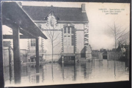Cpa 24 Dordogne, SORGES, Inondations De 1910, L'Ecole Libre Inondée Par L'Authion - Autres & Non Classés